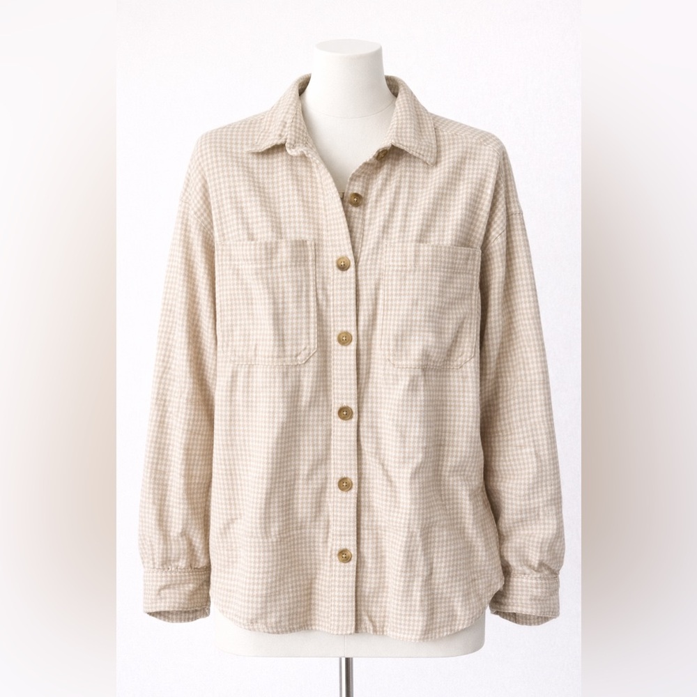 Hollister Beige Checkered Button-Down Shirt